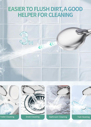SR SUN RISE Filtered Shower Head with Handheld High Pressure 9 Spray Mode Showerhead Detachable Shower Head Water Softener Filters Beads for Hard Water Remove Chlorine 1 Filter Chrome