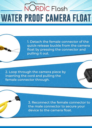 Waterproof Camera Float (2-pack) Floating Camera Strap for Underwater GoPro/Panasonic Lumix/Nikon COOLPIX AW110/Canon PowerShot D20 - Float Case Around Wrist Save Device from Sinking - 1 Year Warranty