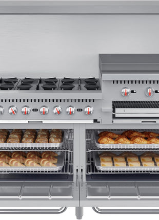 KoolMore 60 in. 6 Burner Commercial Liquid Propane Range with 24 in. Griddle and Broiler (KM-CRGB60-LP)
