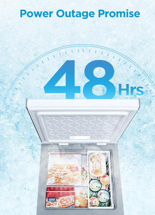 Midea MERC04C4BAWW Chest Freezer, 3.5 Cubic Feet Freezer With Removable Basket, Interior LED Light, Adjustable Temperature, For Kitchen Apartment Office, White