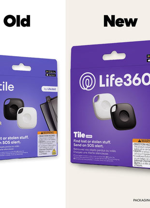 Life360 Tile - Bluetooth Tracker, Keys Finder and Item Locator for Keys, Bags and More. Phone Finder. Both iOS and Android Compatible. 2-Pack (Black/White)