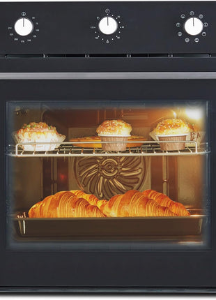24 Inch Single Wall Oven, 2.5 Cu.ft Built-in Electric Wall Oven with 8 Cooking Functions in Stainless Steel, Mechanical Knob Control