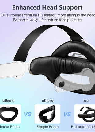 Saqico Head Strap for Meta Oculus Quest 2/3/3s, 3-in-1 Adjustable Halo Headband, Replacement for Elite Strap, Enhanced Comfort Gaming Immersion VR Accessories Compatible with Oculus/Meta Quest 2/3/3s