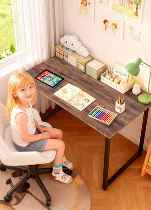 PayLessHere | 32 Inch Computer Desk | Brown | Sturdy Office Desk | Metal Frame, Adjustable Feet | Water-Resistant, Scratchproof Surface | Writing Table for Home Office or Study | Pack of 1