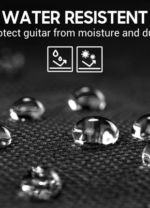 CAHAYA 41 In Acoustic Guitar Bag 0.35 In Thick Padding Water Resistent Dual Adjustable Shoulder Strap Guitar Case Gig Bag with Back Hanger Loop, Black CY0152