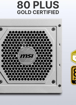 MSI MAG A850GL PCIE5 White, Fully Modular Compact Gaming 850W Power Supply, 80+ Gold, ATX 3.1 & PCIe 5.1 Ready, Native Dual-Color 12V-2x6 Cable, 10 Year Warranty
