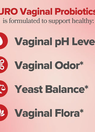 URO Vaginal Probiotics for Odor, Flora & pH Balance – 30-Day Supply