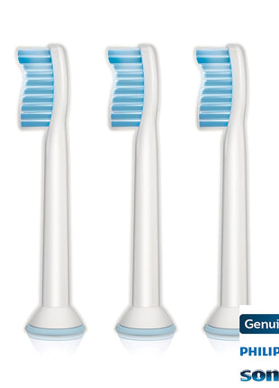 Philips Sonicare Genuine Sensitive Replacement Toothbrush Heads for Sensitive Teeth, 3 Brush Heads, White, HX6053/64