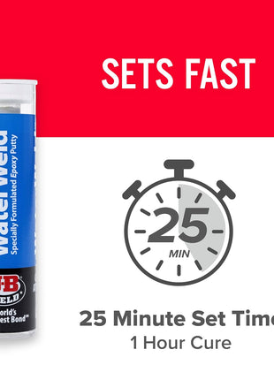 J-B Weld 8277 WaterWeld Epoxy Putty Stick - 2 oz., Off White