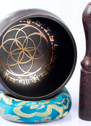 Tibetan Singing Bowl Set Brass - Master Healing Grade - Authentic Handcrafted Sound Bowl by Himalayan Bazaar