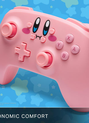 PowerA Wireless Controller for Nintendo Switch - Kirby Mouthful, Switch Lite/Switch-OLED Model, Nintendo Switch 2, AA Battery Powered (Battery Included), Bluetooth, Motion Controls, Officially Licensed