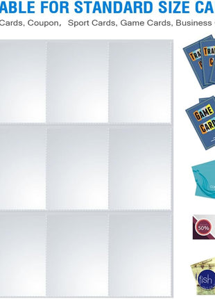 36 Pack 9 Pocket Page Protectors, Sooez Trading Card Sleeves for 3 Ring Binder, Baseball Cards Holder, Protective Pages Sheets for Binders Album, Fit for Collectible Games, Sports Cards