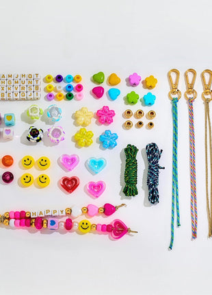 MINIMISSMIANYC 421PCS Beaded Keychain Making Kit for Women,Acrylic Heart Star Flower Letter Alphabet Bag Beads DIY Key Chain Charm Supplies Crafts Accessoriess Jewerly Making Kit for Kids Girls Boys