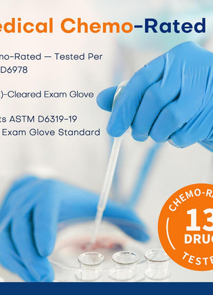 Supmedic Medical Nitrile Exam Gloves, Latex-Free, Powder-Free, Food Safe, Cooking Food Prep, Disposable Gloves, Blue, 100 Pcs (Large)