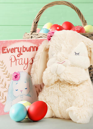 Tickle & Main Everybunny Prays Bunny Plush & Musical Prayer Toy for Christening Gifts for Girls - Pink, 7 in - Baby Dedication & Baptism Gifts for Girls with Illustrated Board Book