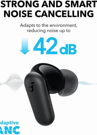 Soundcore P30i by Anker Noise Cancelling Earbuds, Hands-Free Viewing | Strong and Smart Noise Cancelling, Powerful Bass, 45H Playtime, 2-in-1 Case and Phone Stand, IP54, Bluetooth 5.4