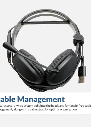Cyber Acoustics USB-A Stereo Headset (AC-4006) - Durable, Crisp, and Clear Communication in K-12 Classrooms or Home, Made with 60 Percent Recycled Plastic