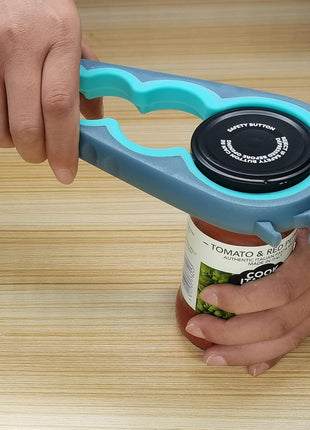 Otstar Jar Opener Bottle Opener and Can Opener for Weak hands, Seniors with Arthritis and Anyone with Low Strength, Mutil Jar Opener Get Lids Off Easily (Blue and Grey)