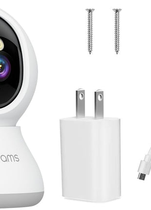 Security Camera 2K, blurams Baby Monitor Dog Camera 360-degree for Home Security w/Smart Motion Tracking, Phone App, IR Night Vision, Siren, Works with Alexa & Google Assistant & IFTTT, 2-Way Audio
