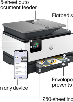 HP OfficeJet Pro 9125e Wireless All-in-One Color Inkjet Printer, Print, scan, copy, fax, ADF, Duplex printing best-for-office, 3 month Instant Ink trial included, AI-enabled (403X0A)