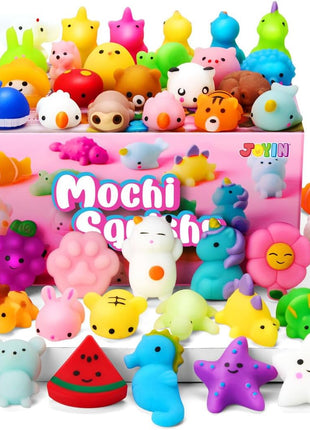 JOYIN Mochi Squishy Toys Set, Random 25 Pack Mini Squishy Mochi, Party Favors for Kids, Kawaii Stress Relief Toys, Basket Stuffers, Goodie Bags Fillers, Birthday Gifts, Classroom Prizes