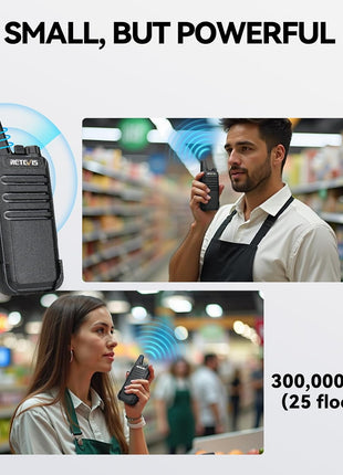 Retevis RT22 Walkie Talkies Rechargeable Hands Free 2 Way Radios Two-Way Radio(6 Pack) with 6 Way Multi Gang Charger