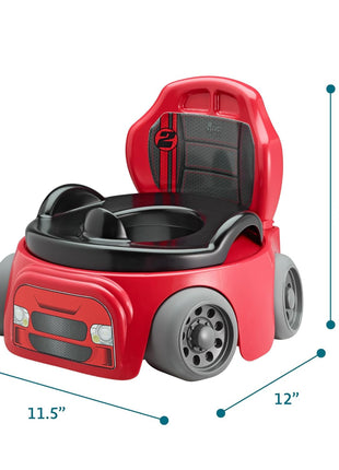 The First Years Training Wheels Racer Potty Training Toilet - Race Car Training Potty - Includes Detachable Toddler Toilet Seat and Kids Potty - Ages 18 Months and Up