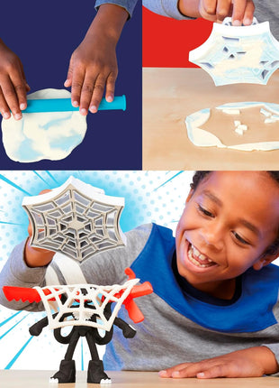 Play-Doh Marvel Spider-Man Launch & Slice Battle Playset with 2 Bendy Action Figures and 7 Accessories, Imagination Toys for Boys & Girls 4 Years & Up