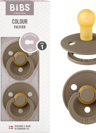 BIBS Pacifiers Colour Collection | Natural Rubber Baby Pacifier | Set of 2 BPA-Free Soothers | Made in Denmark | 0+ Months (Pack of 2) | Dusty Blue/Steel Blue