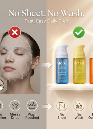 Curest Wash-Free Micro Bubble Mask - Korean Skin Care Set for Radiant Glow