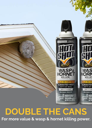 Hot Shot Wasp And Hornet Killer Aerosol, Up to 27-Foot Jet Spray, 14 Ounces, 2 Pack