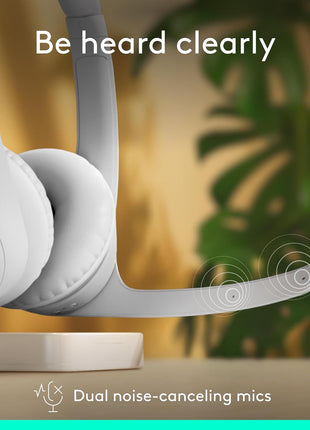 Logitech Zone 300 Wireless Bluetooth Headset Noise Canceling - Off-White | Compatible with Windows, Mac, Chrome, Linux, iOS, iPadOS, Android