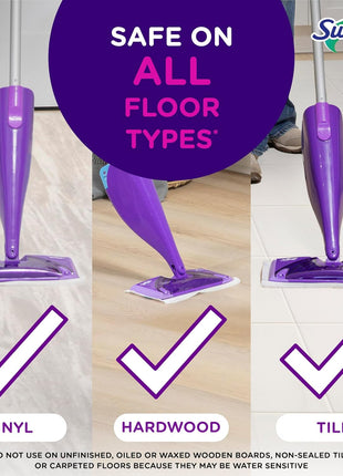 Swiffer WetJet Multi Purpose and Hardwood Liquid Floor Cleaner Solution Refill, with Gain Scent, 42.2 fl oz each, (Pack of 2)