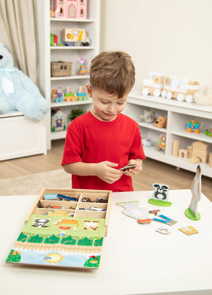 Melissa & Doug Occupations Magnetic Dress-Up Wooden Pretend Play Set (74 pcs) - Magnetic Dress-Up Dolls For Kids