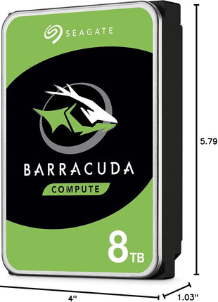 Seagate BarraCuda 8 TB Internal Hard Drive HDD  - 3.5 Inch SATA 6 Gb/s, 5,400 RPM, 256 MB Cache for Computer Desktop PC (ST8000DMZ04/004)