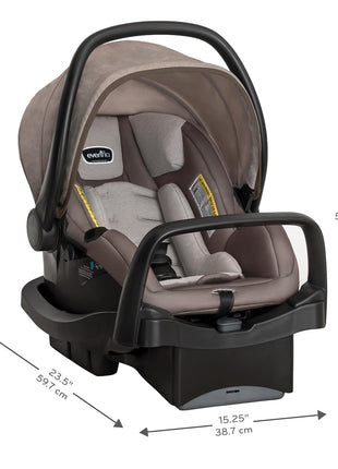 Evenflo Pivot Modular Travel System with LiteMax Infant Car Seat with Anti-Rebound Bar (Desert Tan)