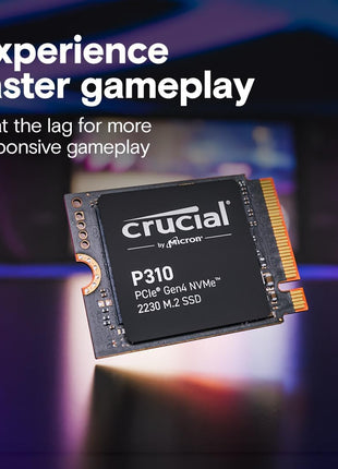 Crucial P310 2TB M.2 2230 SSD, PCIe Gen4 NVMe, Up to 7,100MB/s, Ideal for Steam Deck, ASUS ROG Ally, MSI Claw, Mini PCs & Ultrabooks, Solid State Drive - CT2000P310SSD2
