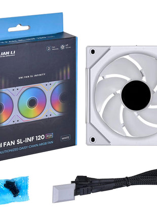 Lian-Li UNI FAN SL-Infinity ARGB PWM Case Fan - White, 120mm