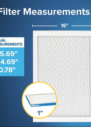 Filtrete 16x25x1 AC Furnace Air Filter, MERV 13, MPR 1900, Premium Allergen, Bacteria&Virus Filter, 3-Month Pleated 1-Inch Electrostatic Air Cleaning Filter, 2-Pack (Actual Size 15.719x24.72x0.78 in)