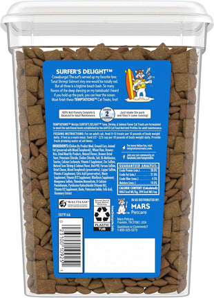 Temptations MixUps Crunchy Cat Treats, Surfer's Delight, 16 oz | Tuna, Shrimp & Salmon flavors, crunchy & soft texture, under 2 cal/treat, no artificial flavors, resealable tub