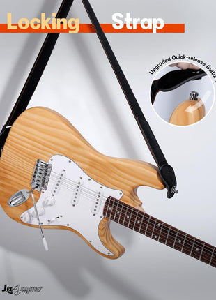 Leo Jaymz DIY ST Style Electric Guitar Kits with Roasted Pine Body and Maple Neck - Laurel Wood Fingerboard,Strap and All Components Included (ST Roasted Pine)