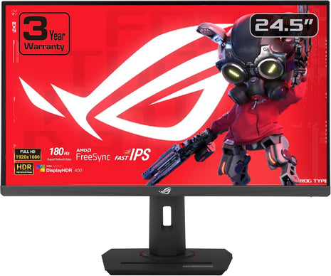 ASUS ROG Strix 24.5" 1080P USB-C HDR Gaming Monitor (XG259CS) - Full HD, 180Hz, 1ms, Fast IPS, Extreme Low Motion Blur Sync, G-SYNC Compatible, Tripod Socket, DisplayWidget, AI Gaming, 3 yr Warranty