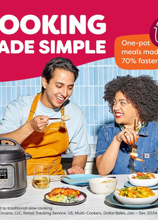 Instant Pot Duo 7-in-1 Mini Electric Pressure Cooker, Slow Rice Cooker, Steamer, Sauté, Yogurt Maker, Warmer & Sterilizer, Includes Free App with over 1900 Recipes, Stainless Steel, 3 Quart