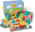 Melissa & Doug BlockablesTM Town Snap and Play, Mix and Match Connectable Wooden Building Blocks Play Set Toy for Preschool Boys and Girls (73 Pcs)
