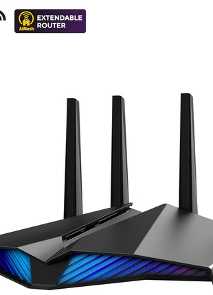 ASUS RT-AX82U (AX5400) Dual Band WiFi 6 Extendable Gaming Router, Gaming Port, Mobile Game Mode, Aura RGB, Included AiProtection Pro Security, Instant Guard, VPN, AiMesh Compatible