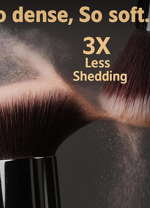 BEAKEY Makeup Brushes Set, Professional Foundation Eyeshadow Concealer Blush Powder Bronzer Applicator, 2 Blender Sponge with Beauty Paper Case