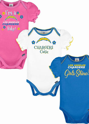 Gerber NFL Baby-Girls NFL Team 3 Pack Short Sleeve Onesie Bodysuit