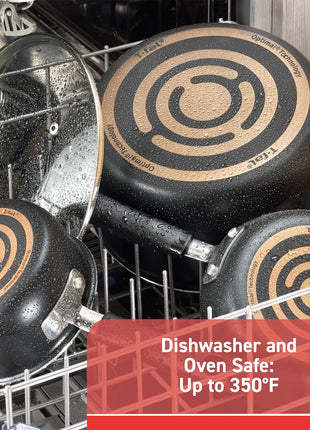 T-Fal Signature Nonstick Pots and Pans Set 12 Piece, Oven Broiler Safe 350F, Kitchen Cookware Set w/Fry Pans, Saucepans, Saute Pan, Dutch Oven, Griddle, Kitchen, Home, Dishwasher Safe, Black