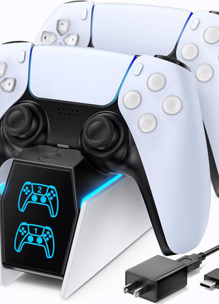 OIVO PS5 Controller Charger with Fast Charging AC Adapter, PS5 Controller Charging Station Stand for PlayStation 5, Docking Station Replacement for PS 5 Accessories Kits
