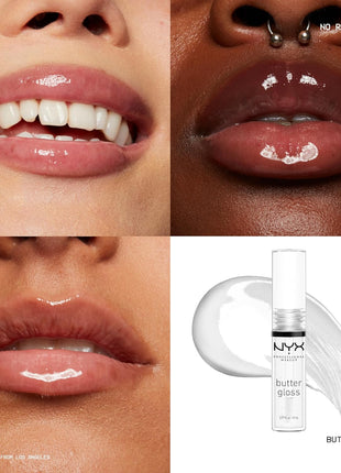 NYX PROFESSIONAL MAKEUP Butter Gloss, Non-Sticky Lip Gloss - Sugar Glass ,Clear